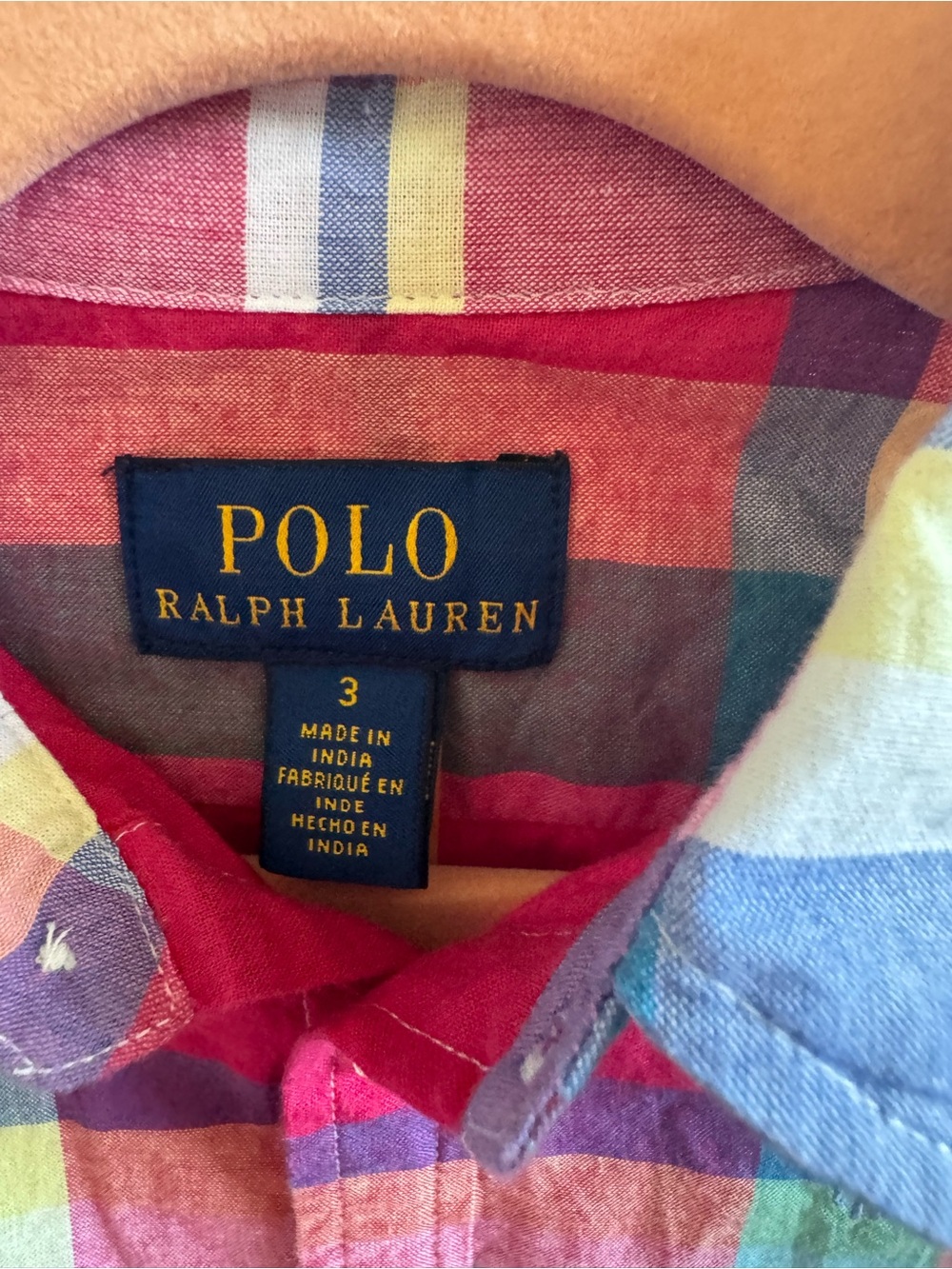 Polo by Ralph Lauren Girls Plaid Cotton Shirt Dress in Pink, Blue, Purple - Picture 3 of 3